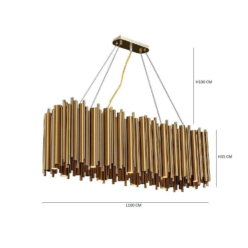 Ovalla Goud klassieke Kroonluchter L100 cm