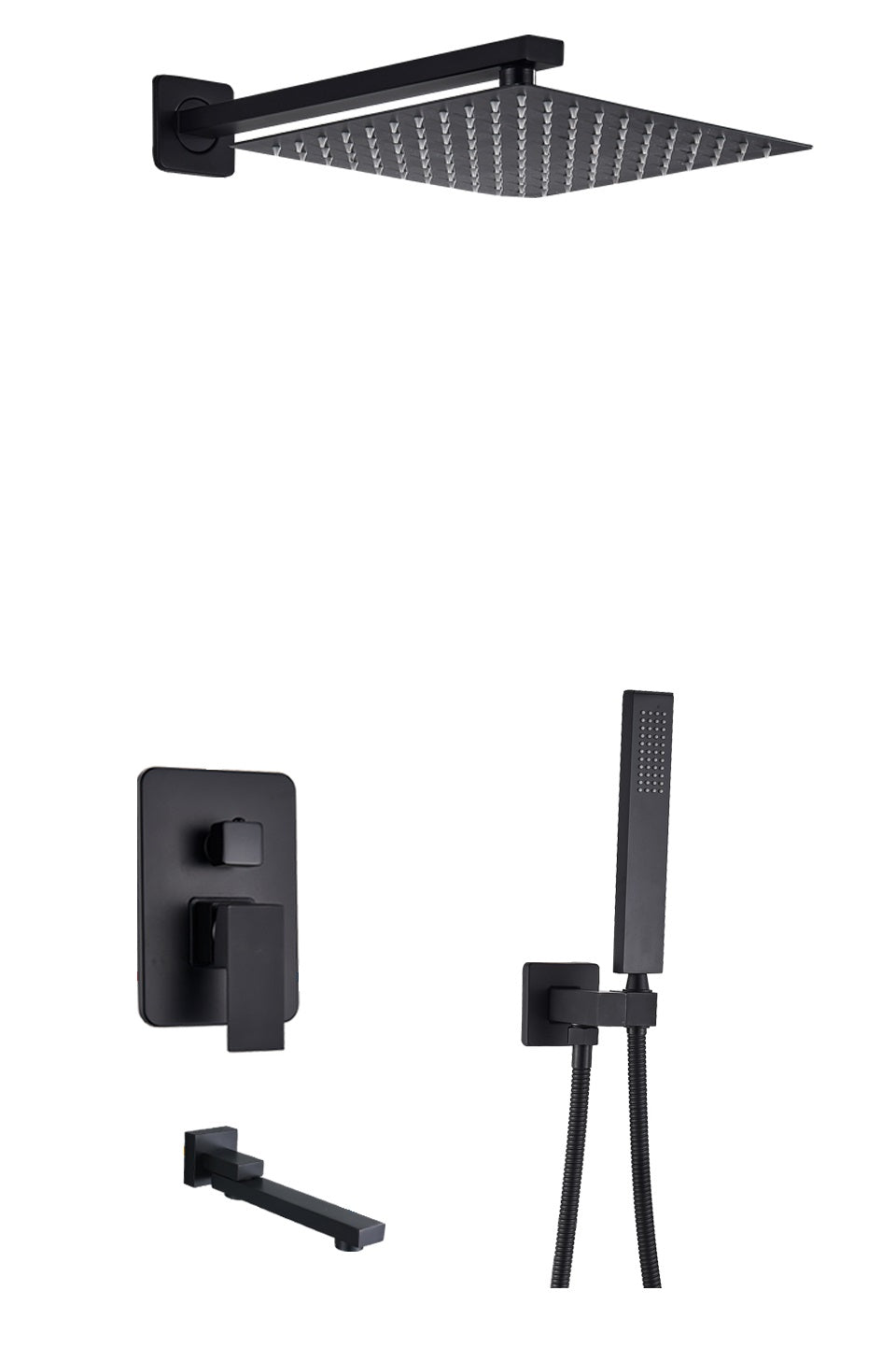 Guna Moderne Zwarte Inbouw Doucheset - Regendouche & Waterval