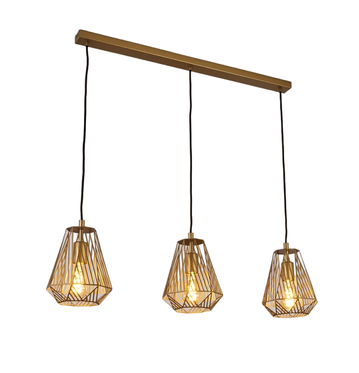 Cassy Goud Moderne Hanglamp 3-lichtbronnen