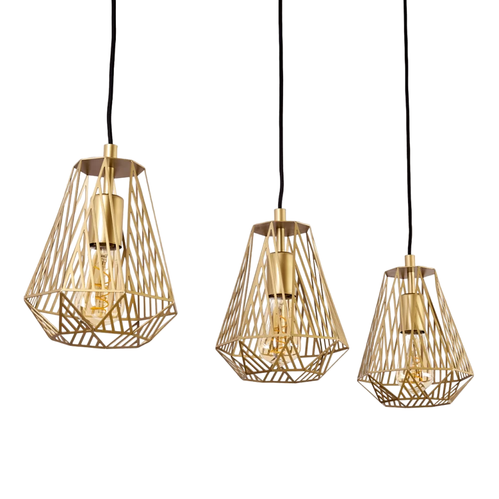 Cassy Goud Moderne Hanglamp 3-lichtbronnen