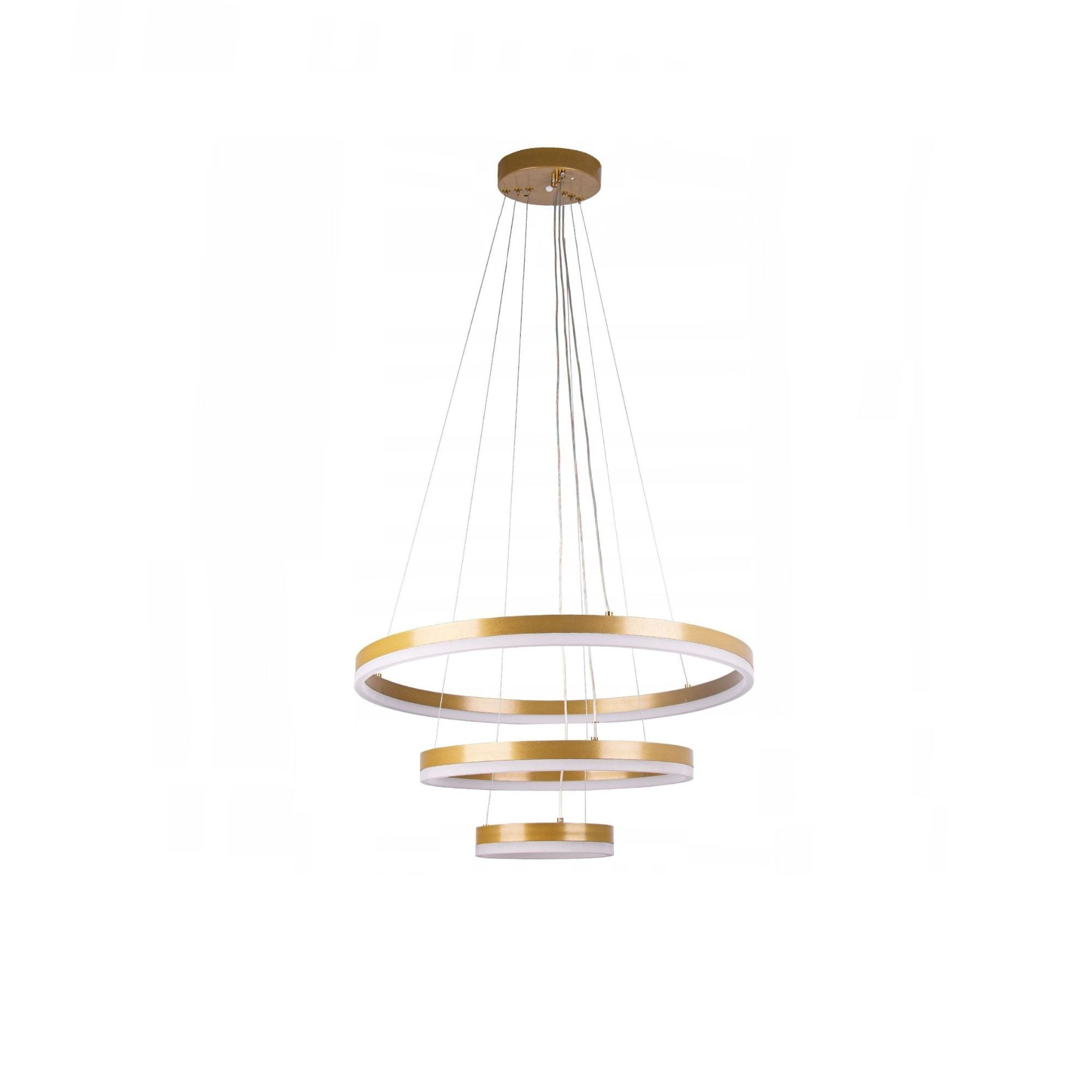 Elegante 3 Ringen Gouden LED Kroonluchter