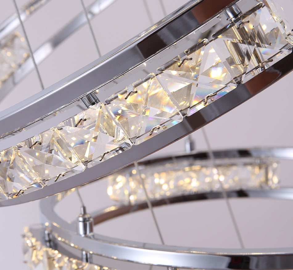 Fame Luxury Chroom 6 Ringen Kristallen Kroonluchter
