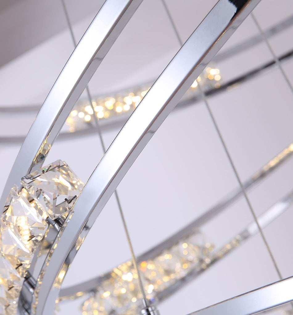 Fame Luxury Chroom 6 Ringen Kristallen Kroonluchter