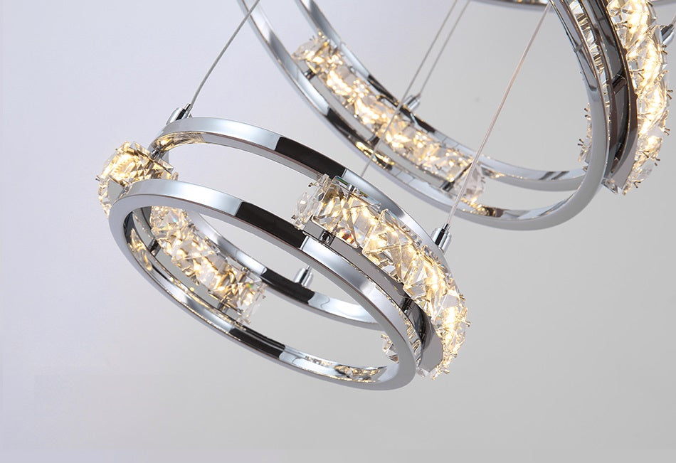Fame Luxury Chroom 6 Ringen Kristallen Kroonluchter
