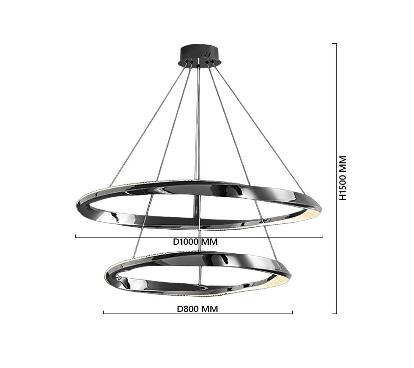 Mannia 2 Kristallen Kroonluchter D100 CM