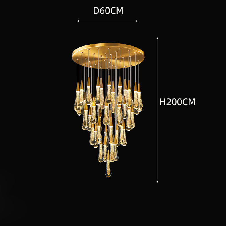 Maranno  Goud Kristallendruppels Kroonluchter D60 CM