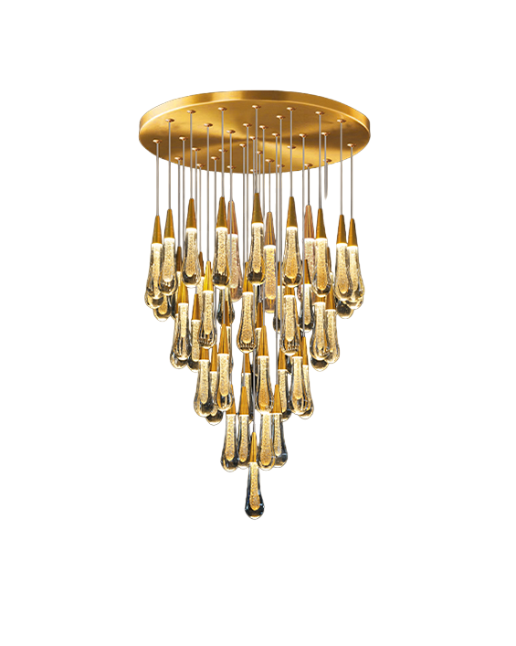 Maranno Goud Kristallendruppels Kroonluchter D60 CM