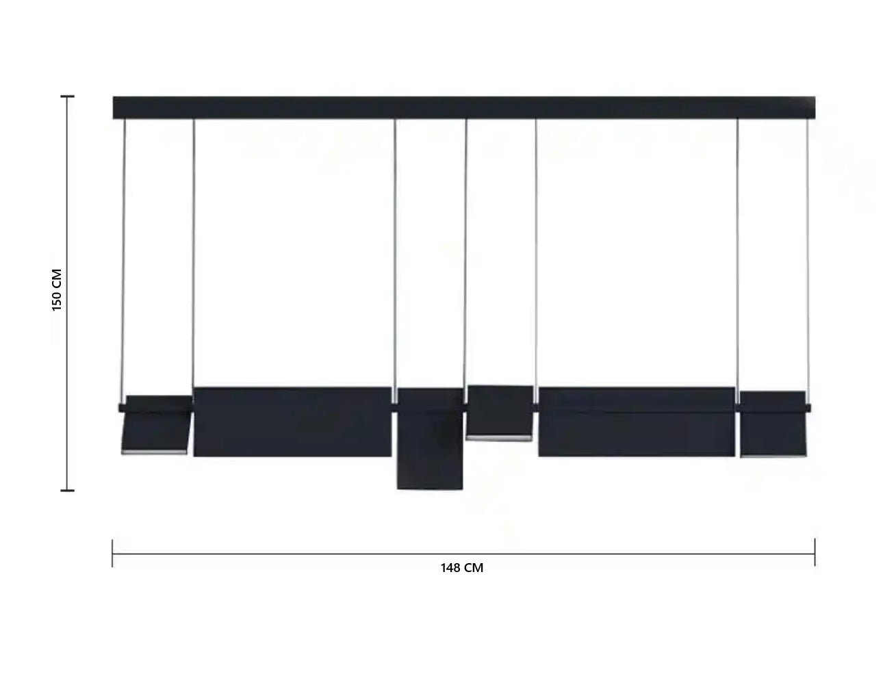 Mexxo Zwart Design LED Hanglamp L148 CM