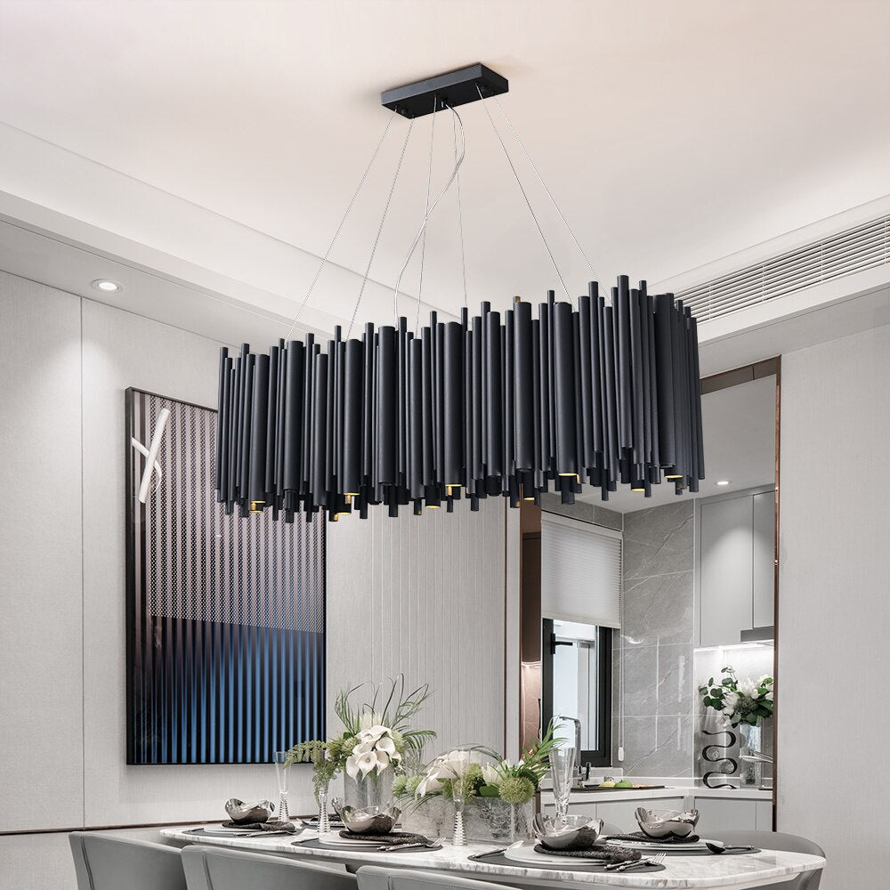 Ovalla Zwart Klassieke Kroonluchter L120 cm