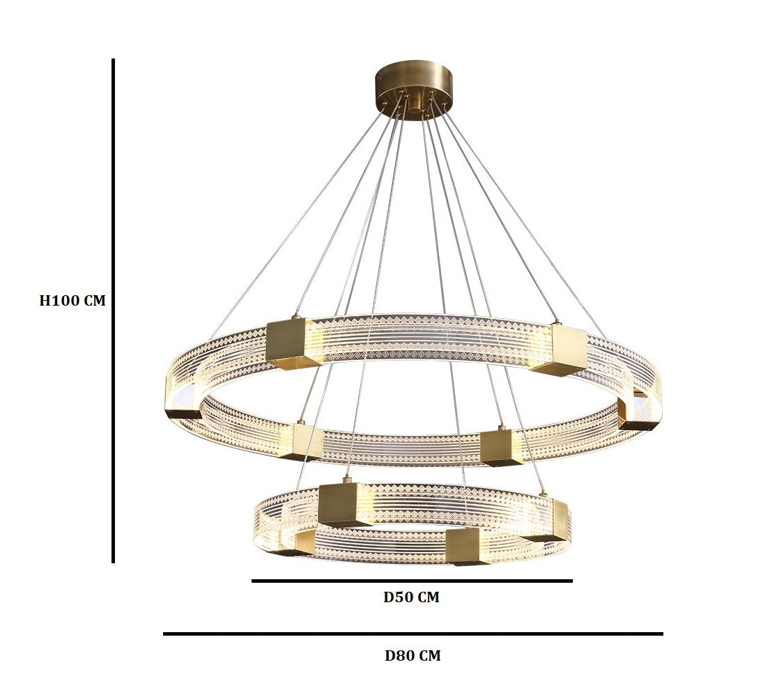 Parallel Ring LED-kroonluchter D50 - D80 CM