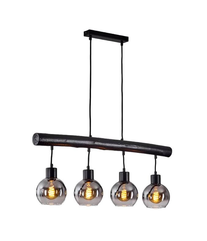 Voue Hanglamp Zwart 4 lichtbronnen