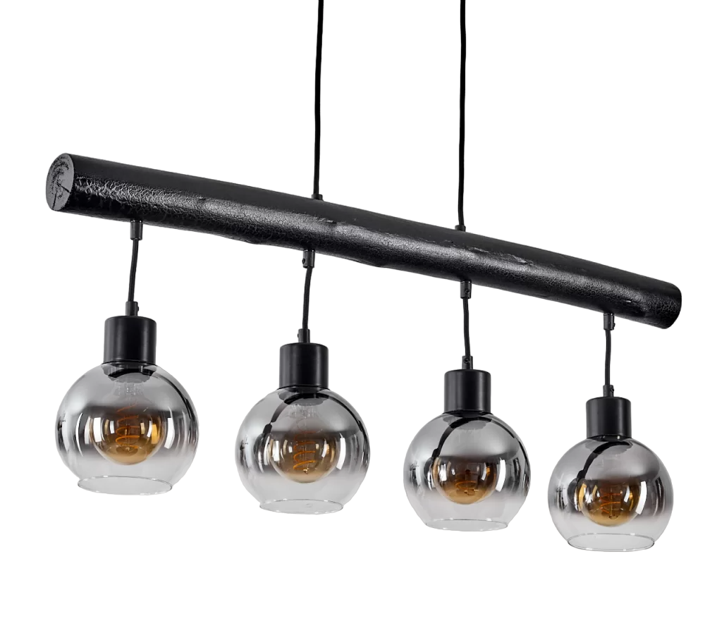 Voue Hanglamp Zwart 4 lichtbronnen