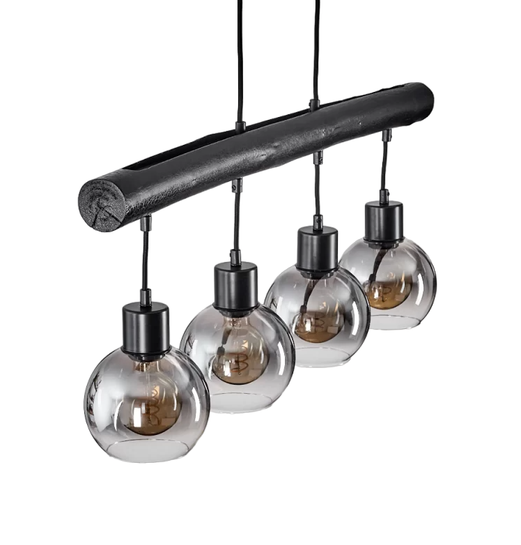 Voue Hanglamp Zwart 4 lichtbronnen