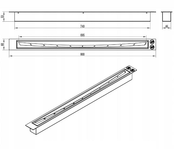 Bio Ethanol Brander RVS 80 CM