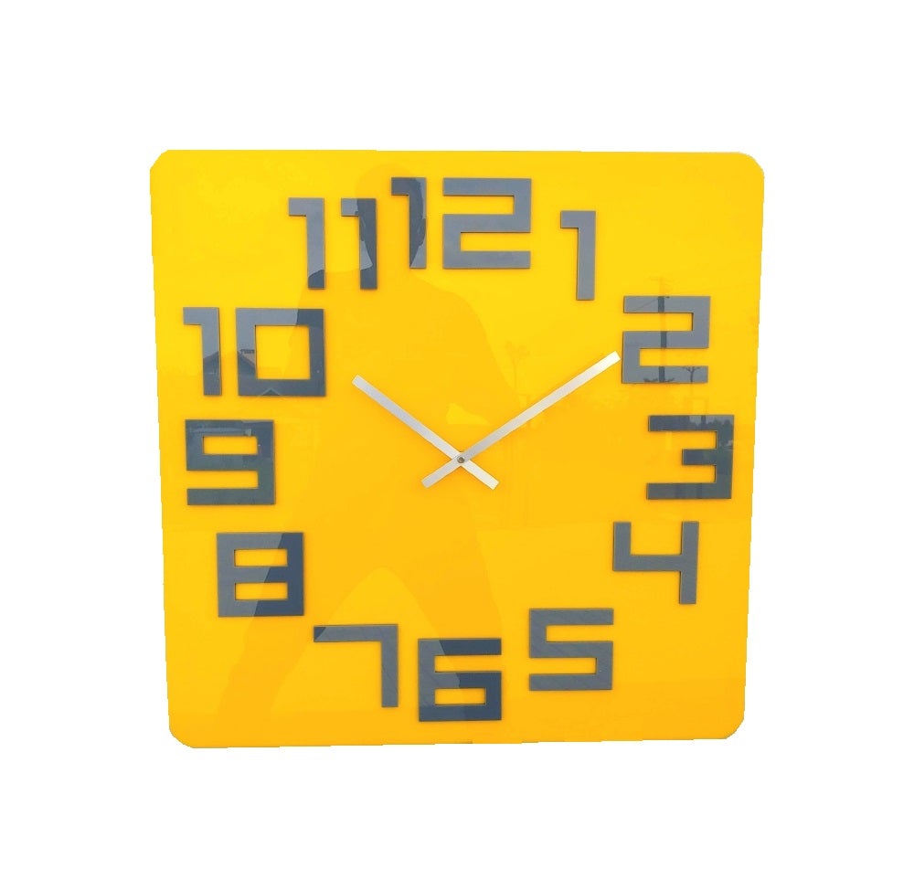 Logic Geel Grijs Moderne Wandklok 59 cm