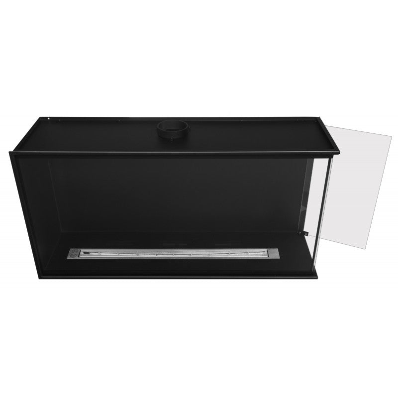 Hoek Bio Ethanol Inbouwhaard Links 100 CM Met Vol Glas