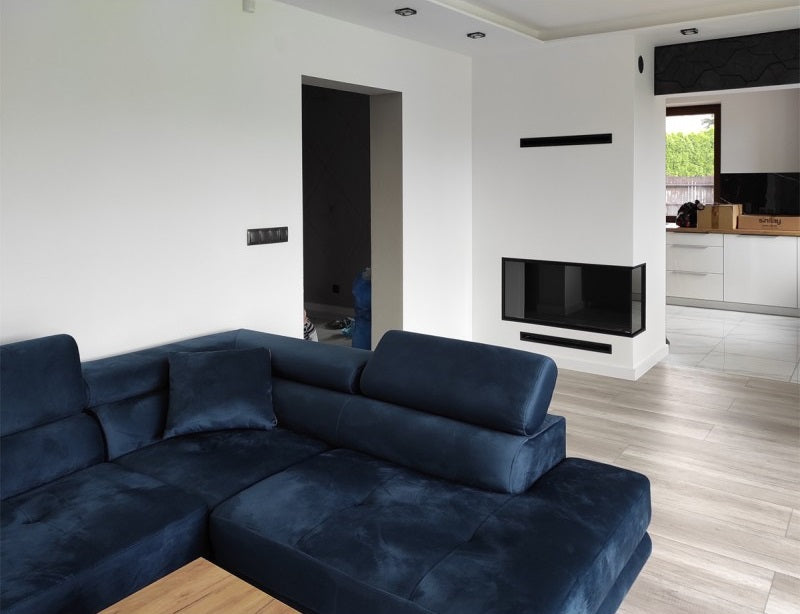 Hoek Bio Ethanol Inbouwhaard Links 100 CM Met Vol Glas