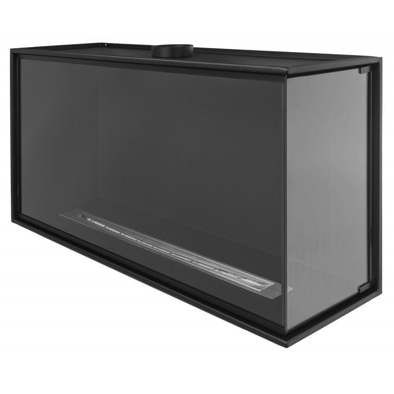Hoek Bio Ethanol Inbouwhaard Links 100 CM Met Vol Glas