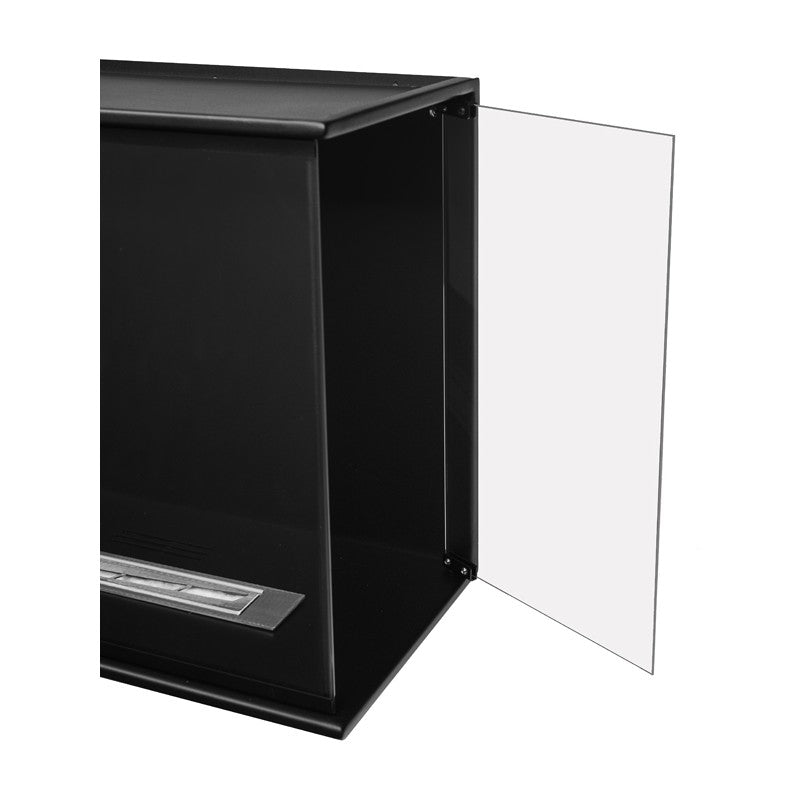 Hoek Bio Ethanol Inbouwhaard Links 100 CM Met Vol Glas