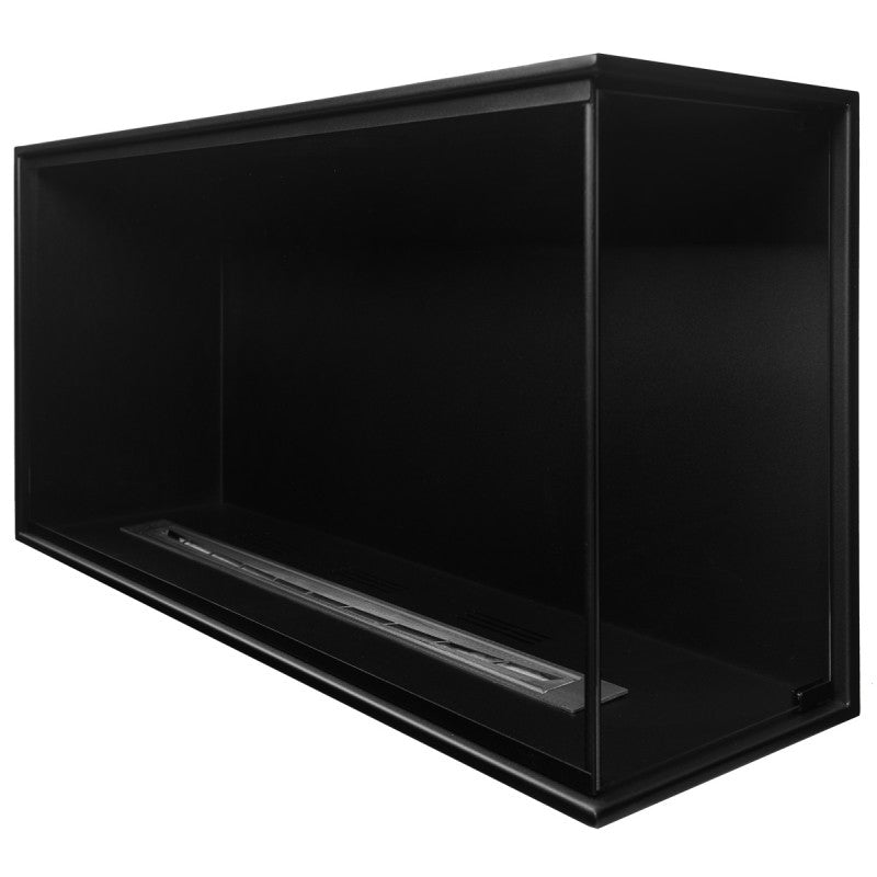 Hoek Bio Ethanol Inbouwhaard Links 100 CM Met Vol Glas