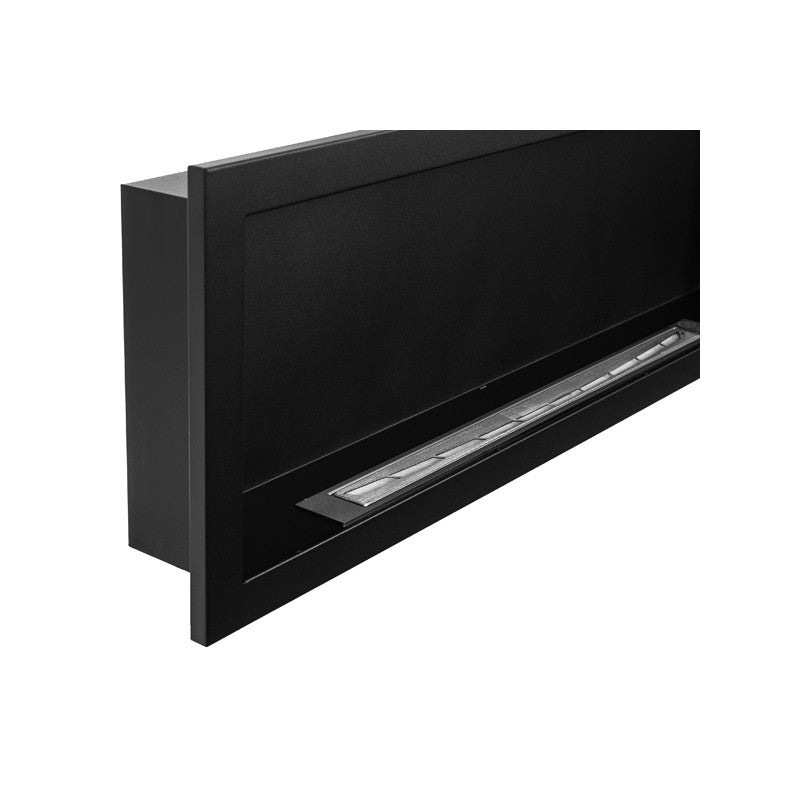 Inbouwhaard / Wandhaard Mat Zwart S-Line 3D 120 x 40 CM.