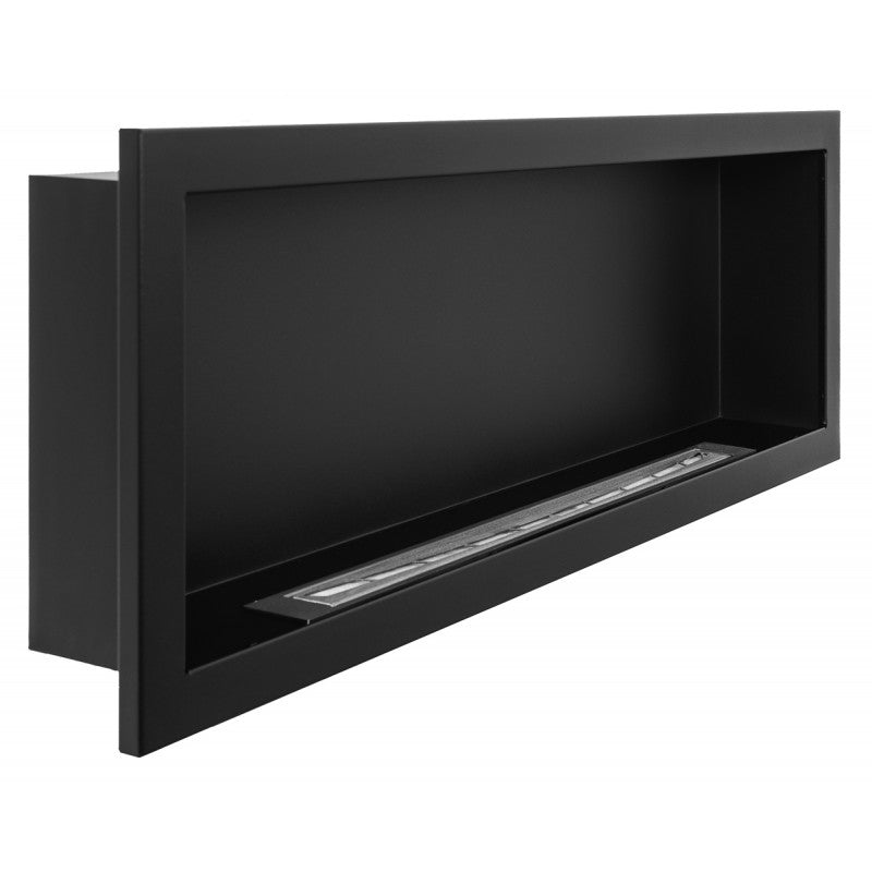 Inbouwhaard / Wandhaard Mat Zwart S-Line 3D 120 x 40 CM.