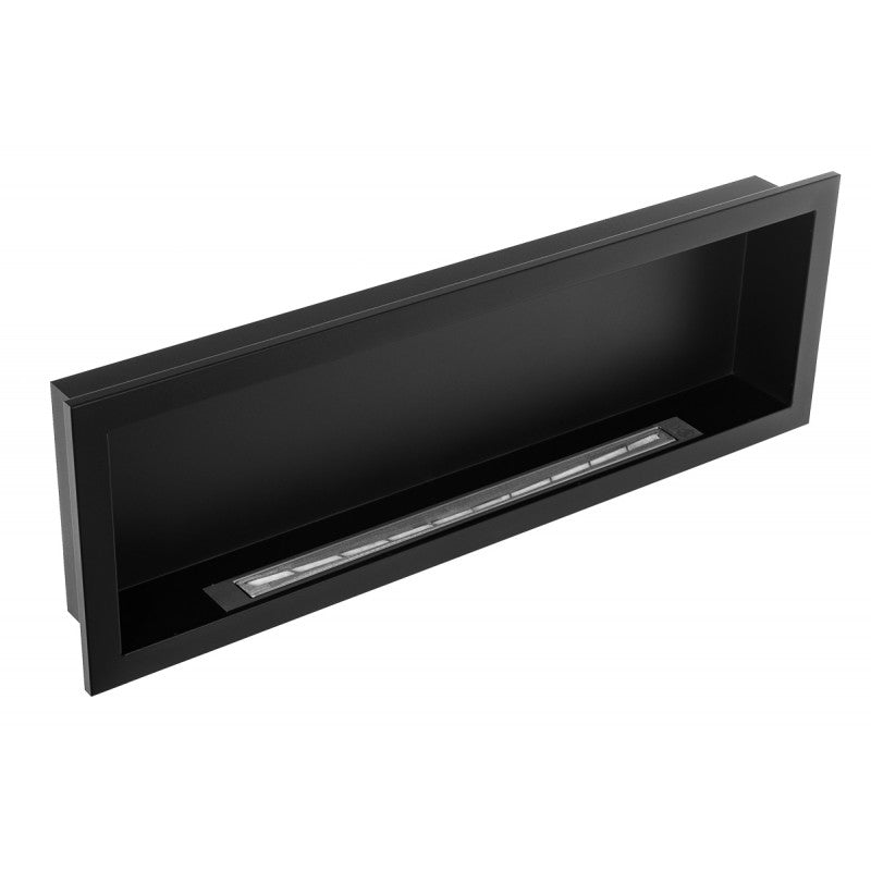 Inbouwhaard / Wandhaard Mat Zwart S-Line 3D 120 x 40 CM.