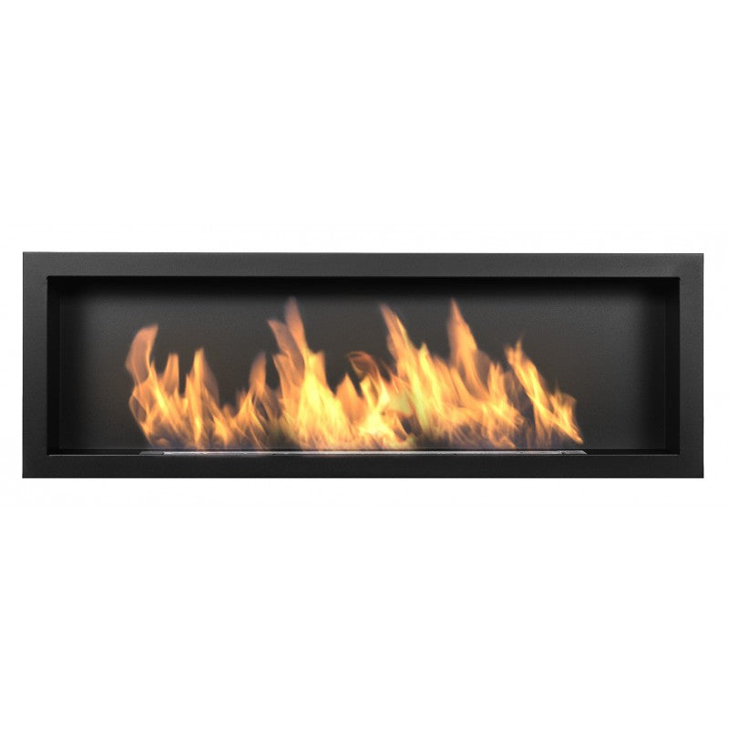 Inbouwhaard / Wandhaard Mat Zwart S-Line 3D 120 x 40 CM.