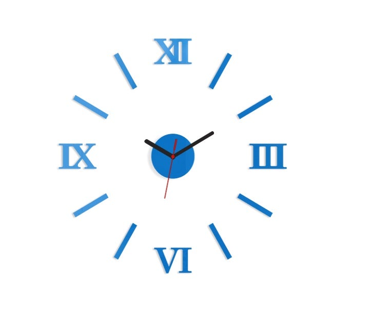 Numero Blauw 3D Wandklok 50 cm