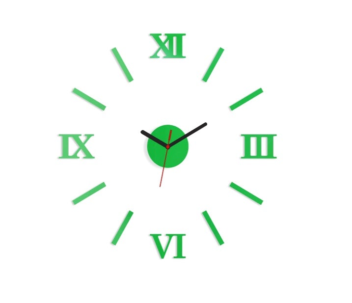 Numero Groen 3D Wandklok 50 cm
