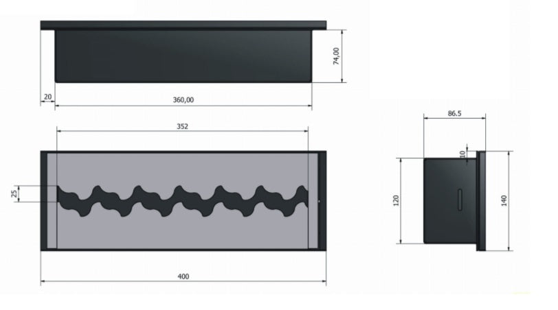 Baes Bio Wandhaard / Inbouwhaard 80x 60 CM