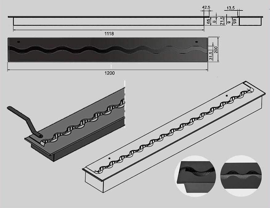 Mella PRO Wave Bio Ethanol Brander 120 CM - Bioethanolhaarden