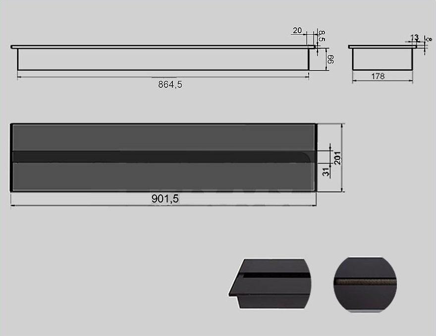 Line Bio Ethanol Brander 90 CM - Bioethanolhaarden