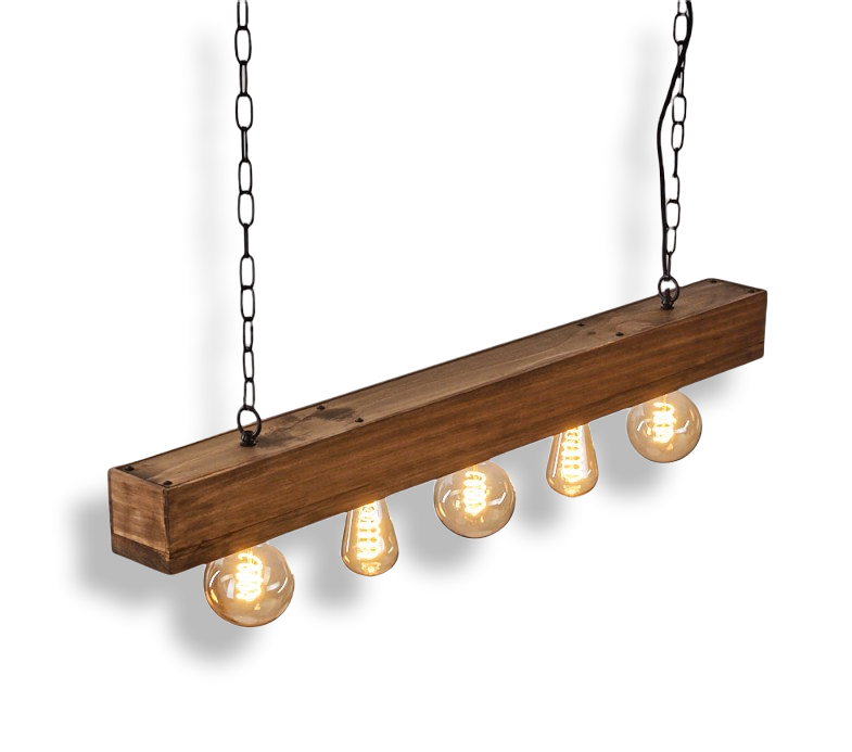 Brat Hanglamp Zwart, Bruin, 5 lichts