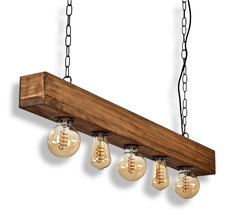 Brat Hanglamp Zwart, Bruin, 5 lichts
