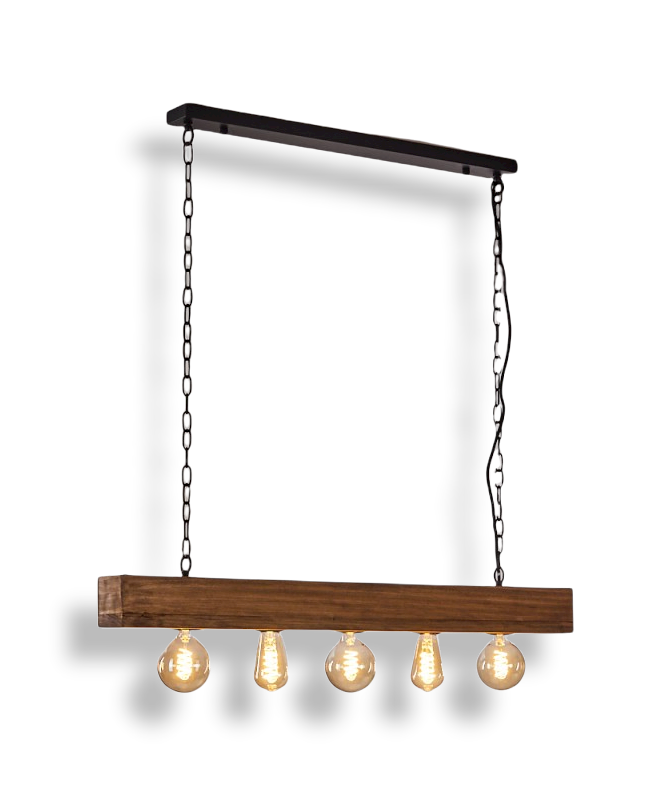 Brat Hanglamp Zwart, Bruin, 5 lichts