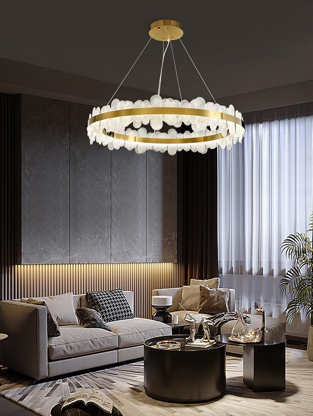 Darcey LED Glazen Kroonluchter 80 cm