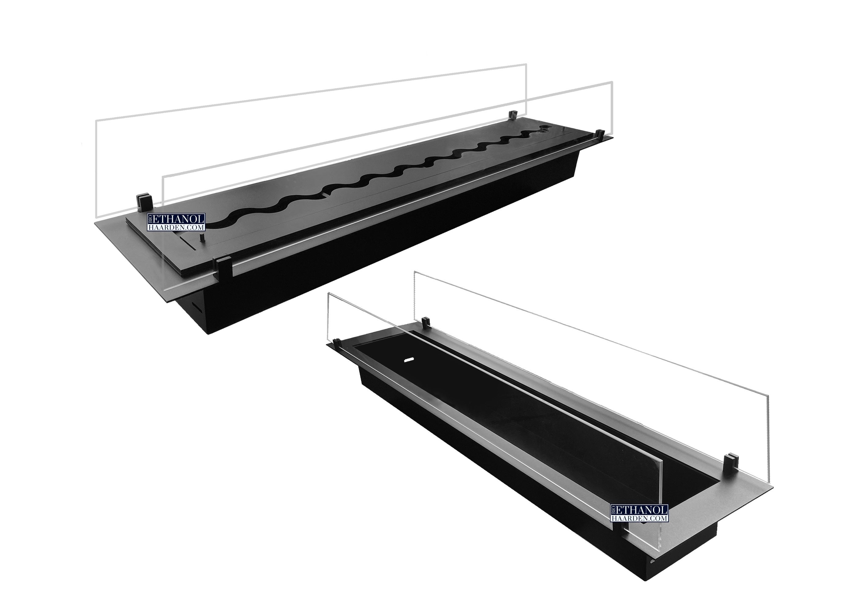 Fala Wave Bio-Ethanol Inzethaard Met Glas 500 MM - 2000 MM