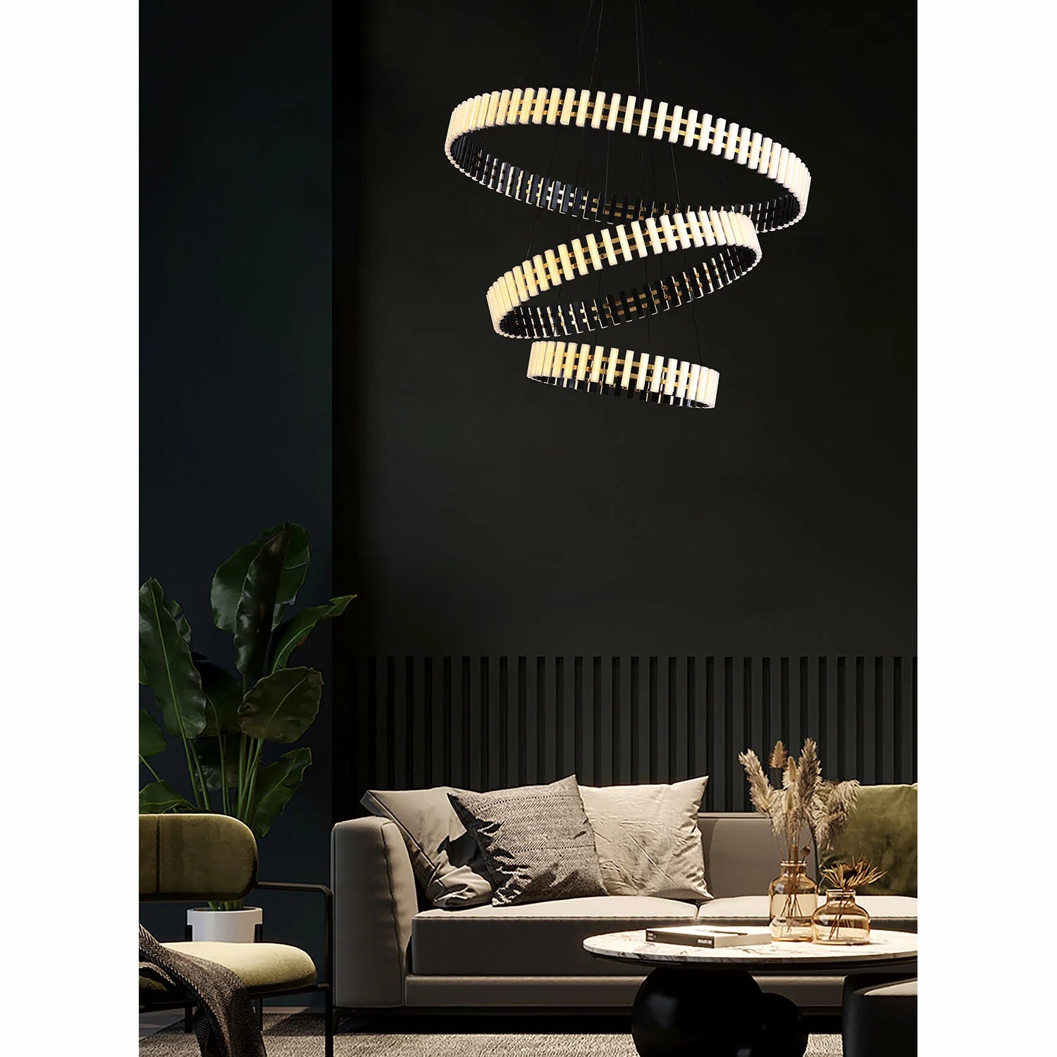 Griekse Symmetrie 3 Ringen LED Kroonluchter