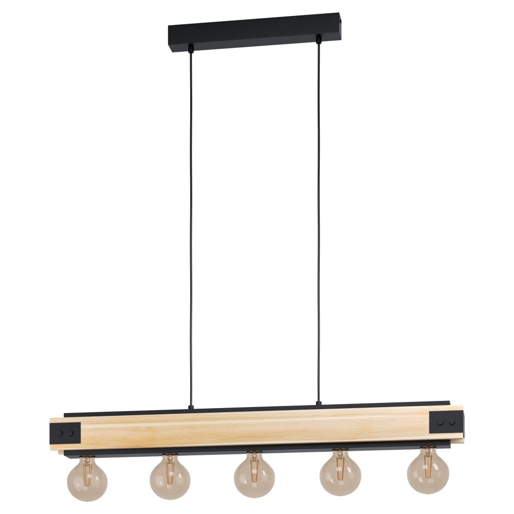 Hamam Hanglamp Zwart, Bruin, 5-lichts