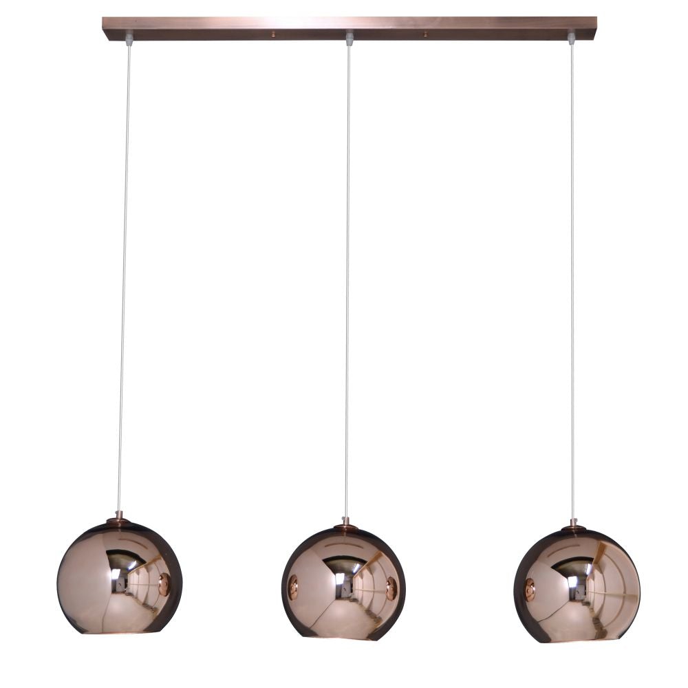 Hanglamp Cetenlab Koper, 3-Lichts