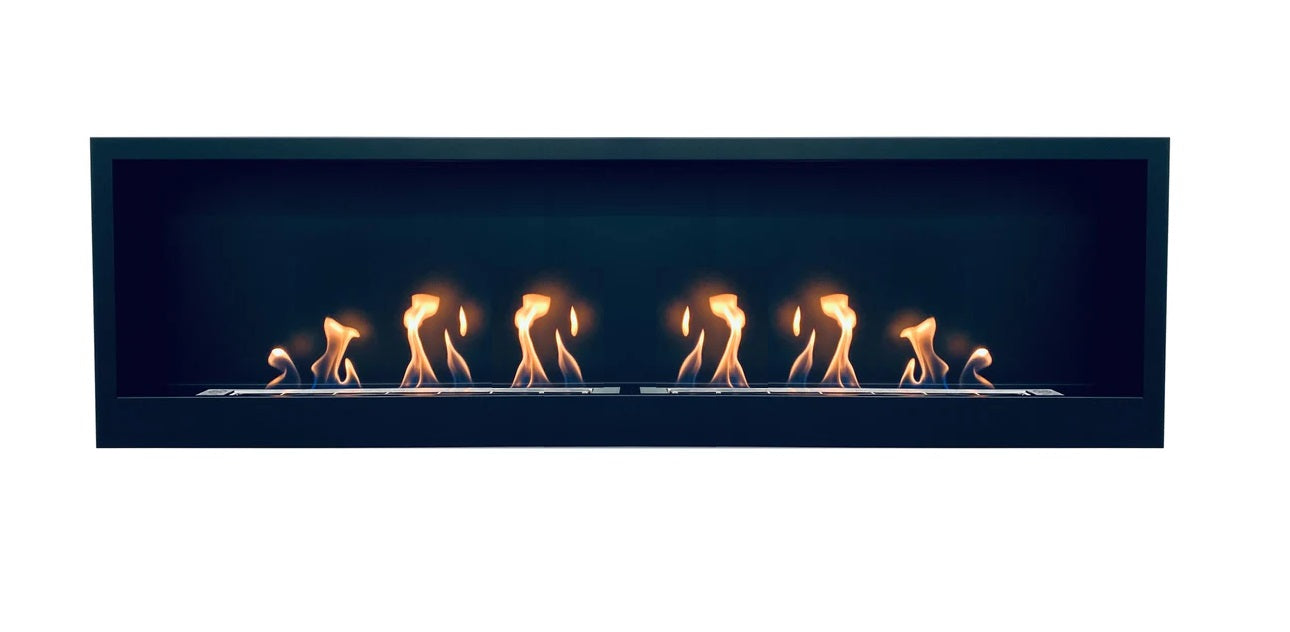 Inbouwhaard / Wandhaard Mat Zwart S-Line 3D 180 x 41,7 CM
