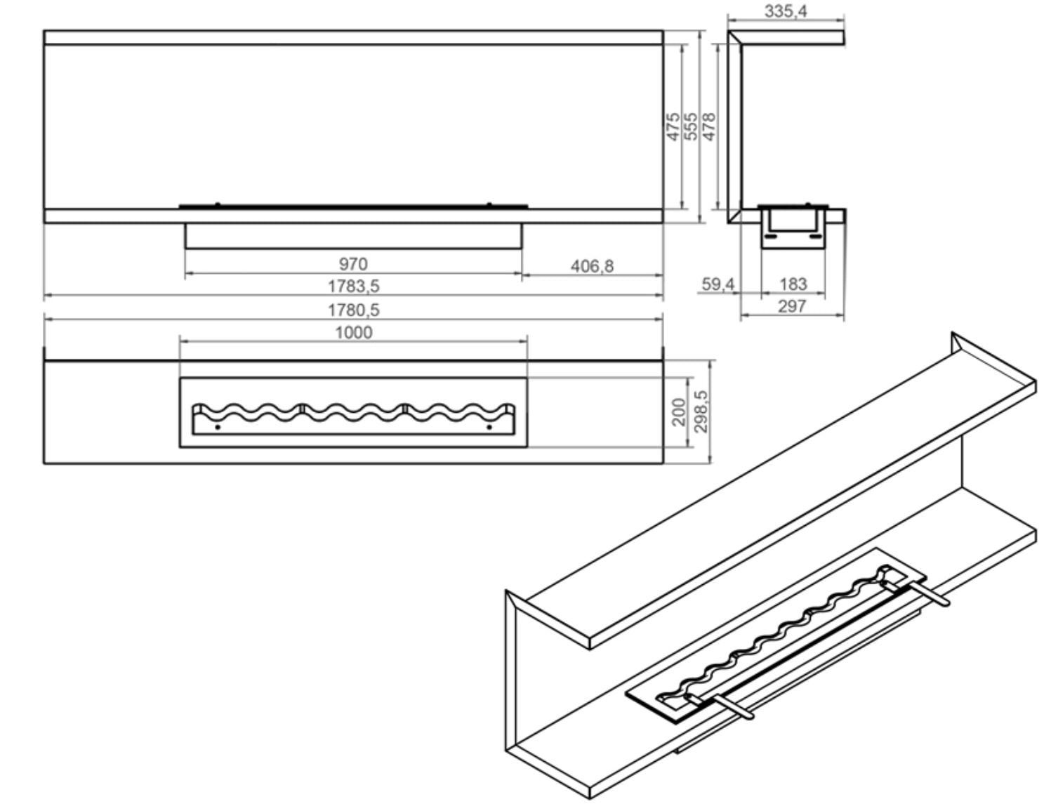 Izala Design Inbouwhaard 178 CM