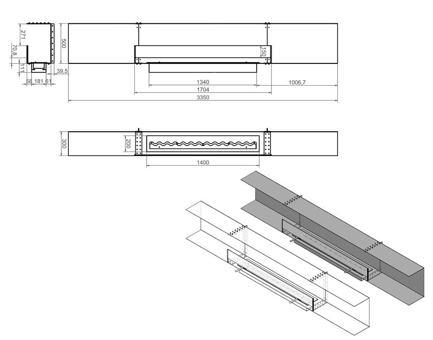 Izala Design Inbouwhaard 335 CM