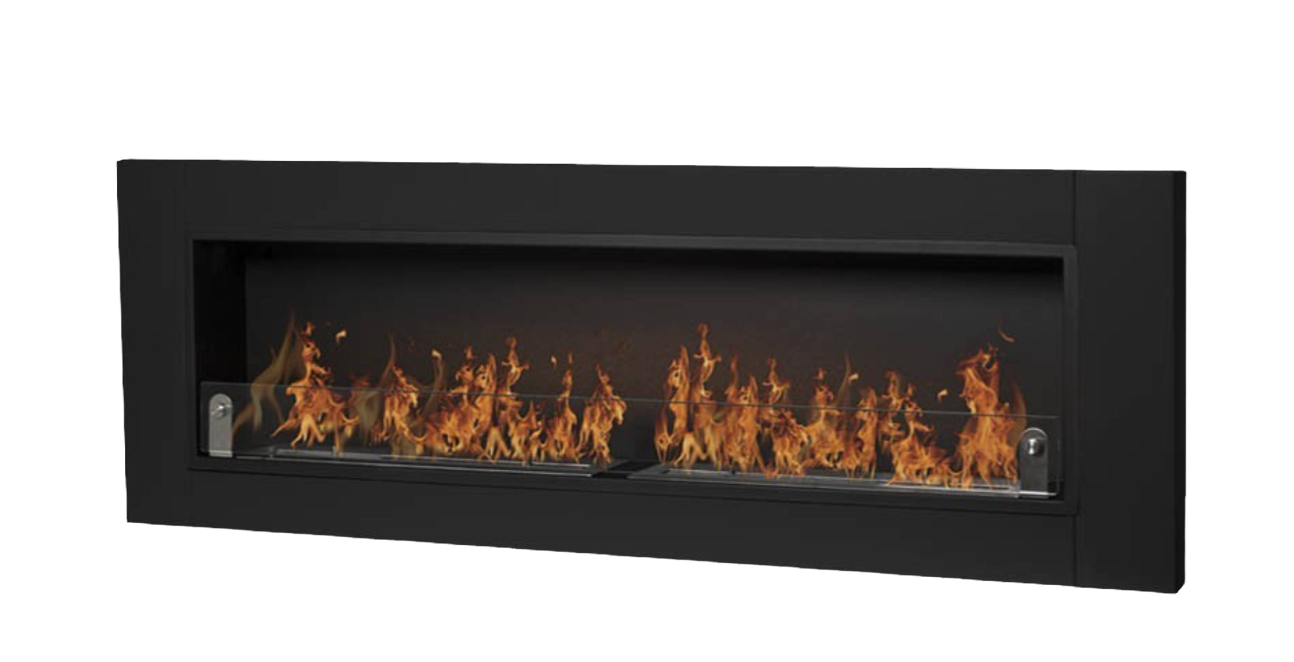 Karot Zwart Bio-Ethanol Wandhaard - Inbouwhaard 180 CM