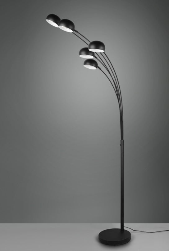 Maya Vloerlamp Zwart, 5 lichts