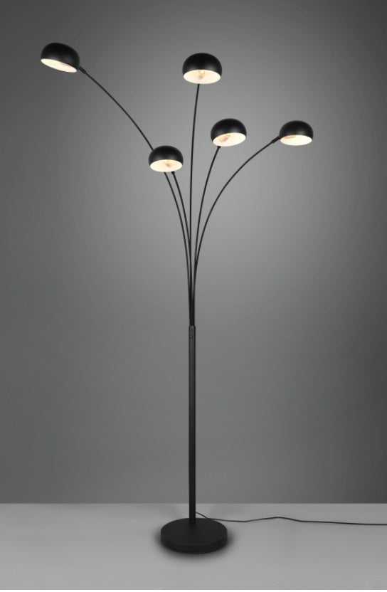 Maya Vloerlamp Zwart, 5 lichts