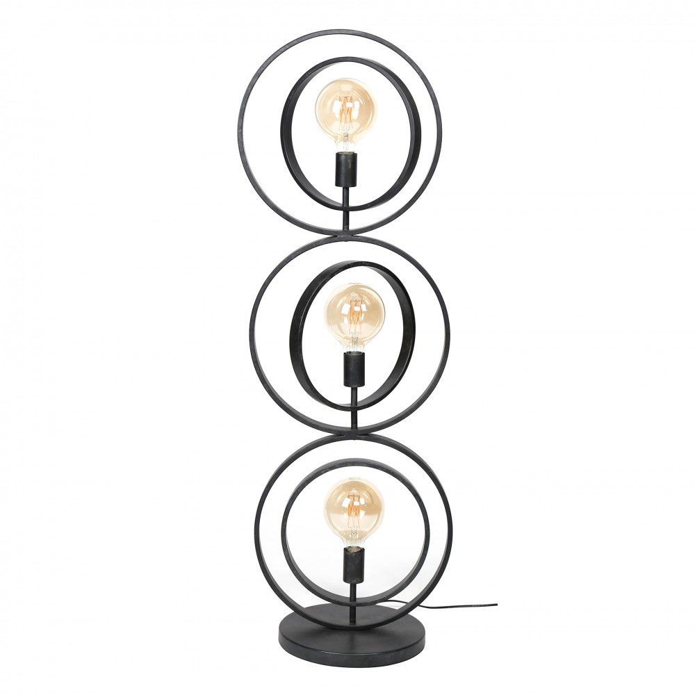 Mirandala Vintage Vloerlamp Zwart, 3-lichts