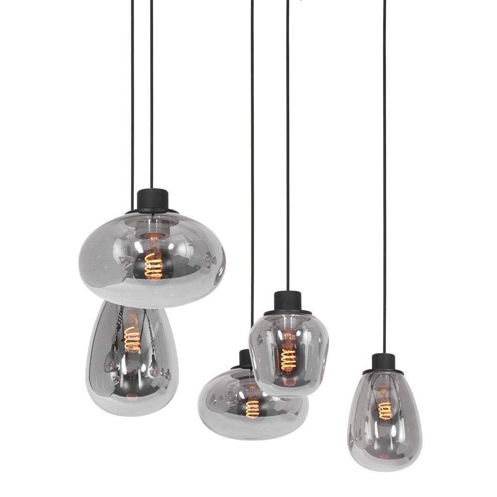 Reflex Hanglamp Zwart, 5-lichts