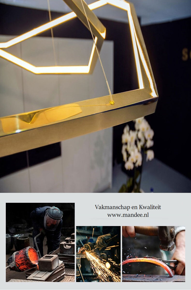 Santino Goud Kroonluchter LED 3-delig